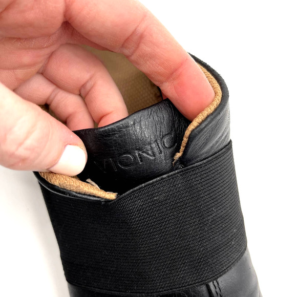 Vionic Cosmic Codie Casual Sneaker Black Size 7 Leather‎ Comfort Shoe Orthopedic - Picture 15 of 16